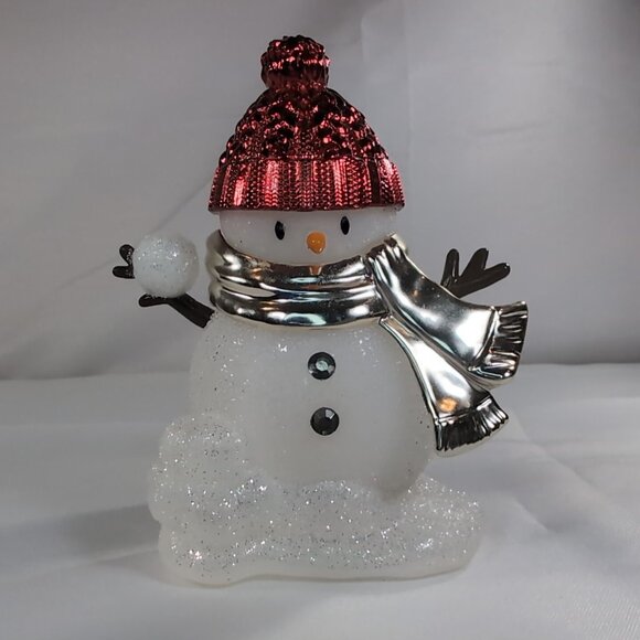 Bath & Body Works Wallflower Plug-In Snowman Glitter Snowball Red Hat Scarf - Picture 1 of 13